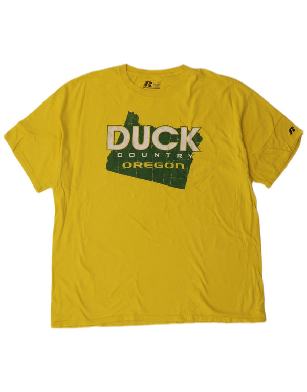Russell Athletic Mens Graphic T-Shirt Top 2XL Yellow