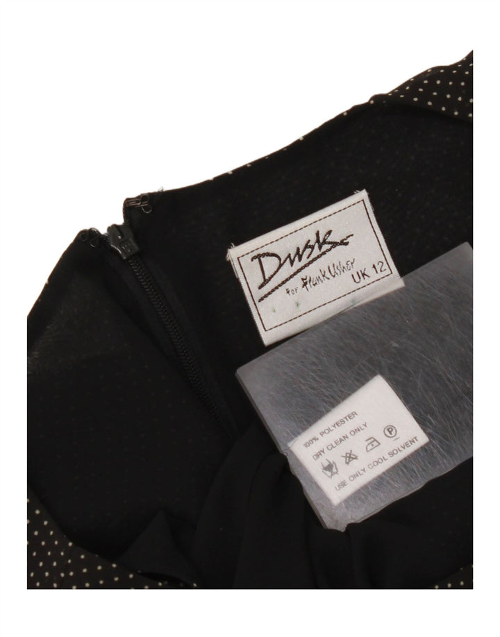 FRANK USHER Womens Maxi Dress UK 12 Medium  Black Spotted Polyester