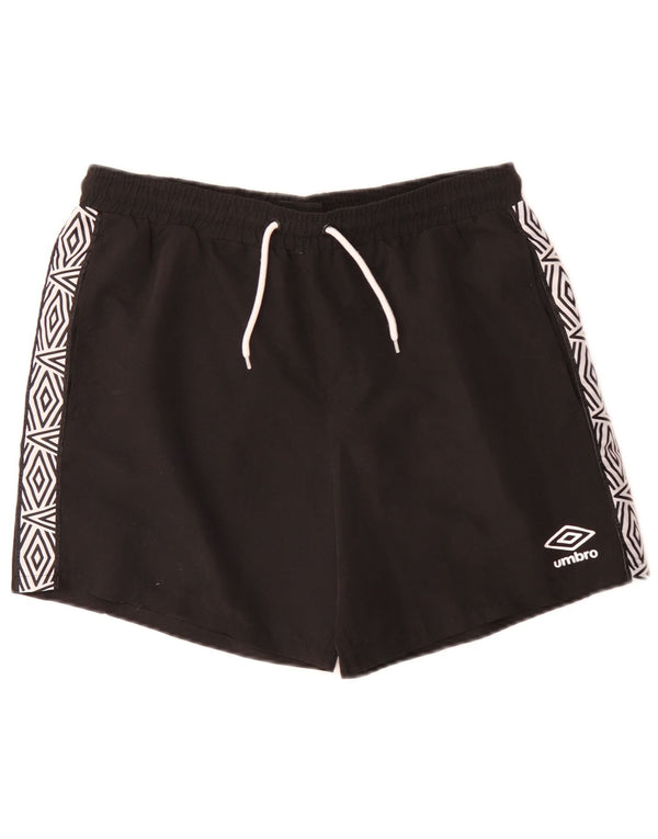 Umbro Mens Graphic Swimming Shorts Large Black Geometric Polyester
