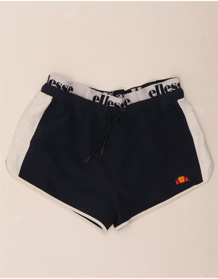 Ellesse Mens Graphic Sport Shorts Large Navy Blue Colourblock Polyester