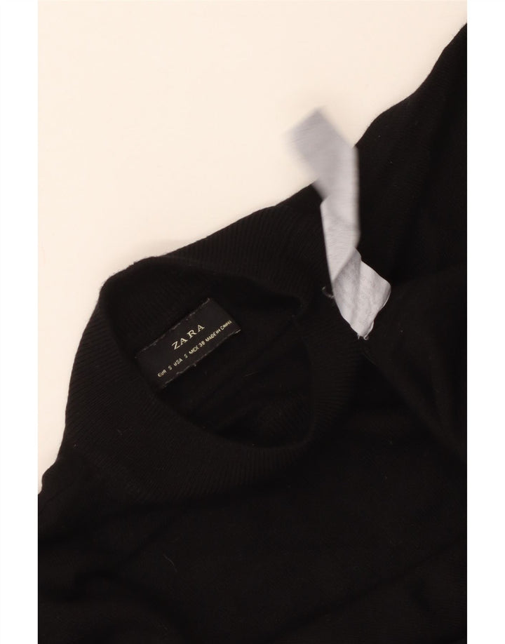Zara Mens Turtle Neck Jumper Sweater Small Black Viscose