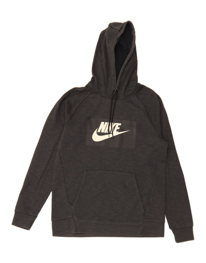 NIKE Mens Graphic Hoodie Jumper Medium Grey Cotton Vintage Nike and Second-Hand Nike from Messina Hembry 