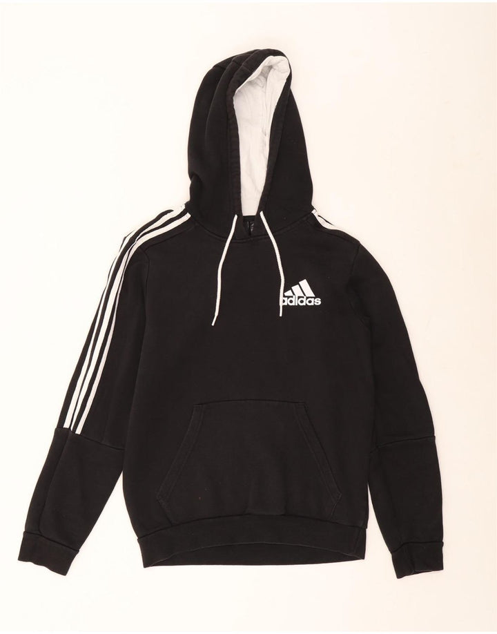 Adidas Mens Hoodie Jumper Medium Black Cotton
