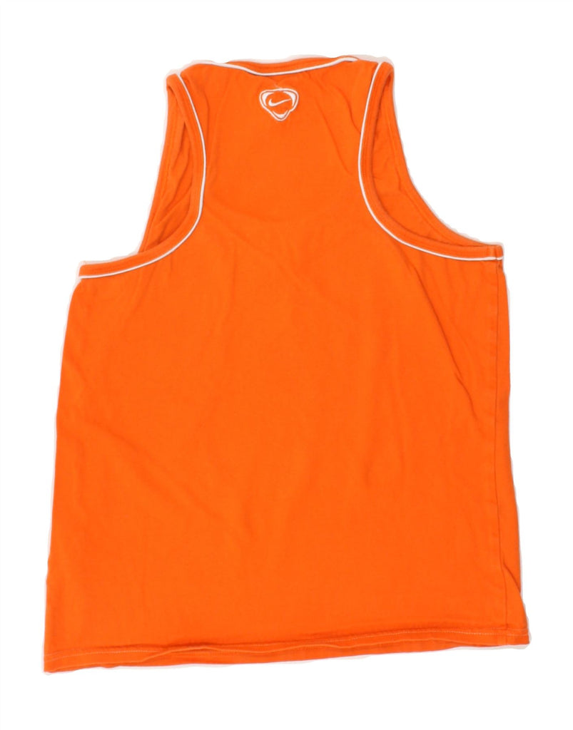 NIKE Womens Graphic Vest Top UK 10/12 Medium Orange Cotton | Vintage Nike | Thrift | Second-Hand Nike | Used Clothing | Messina Hembry 