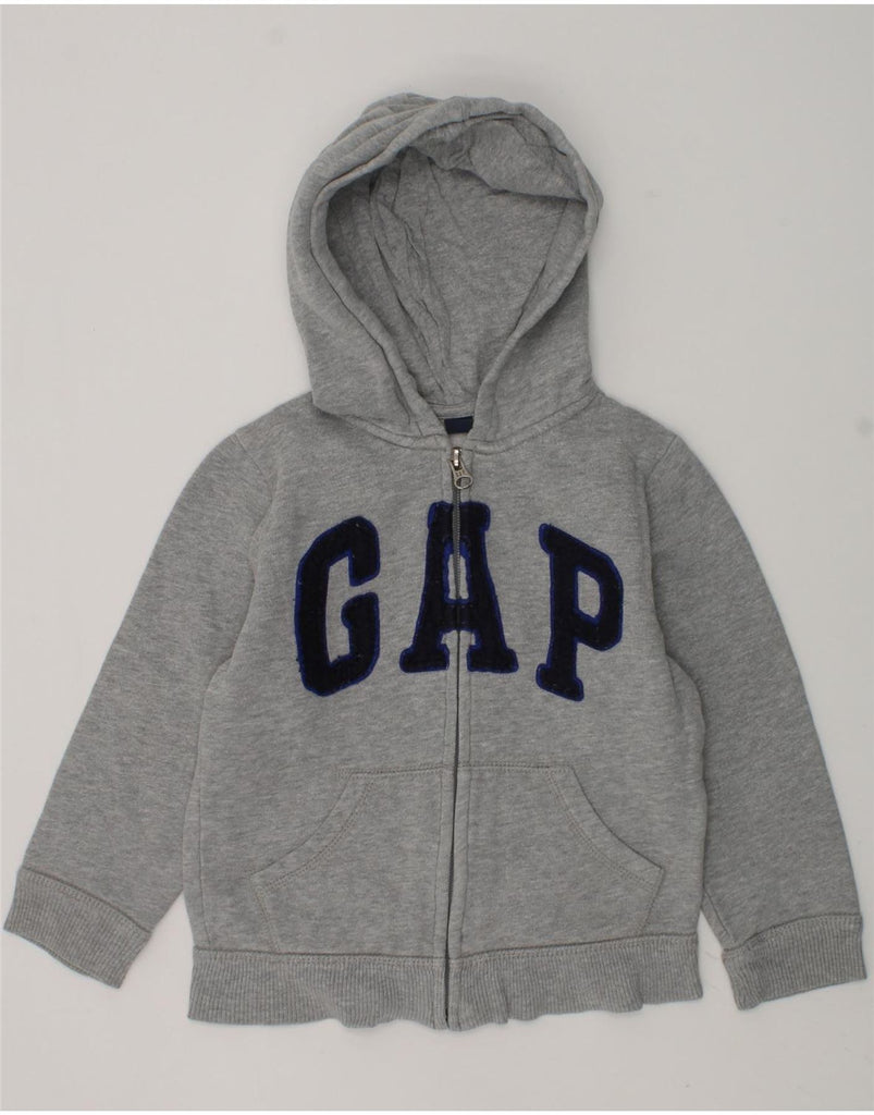 GAP Boys Graphic Zip Hoodie Sweater 5-6 Years Grey Cotton | Vintage Gap | Thrift | Second-Hand Gap | Used Clothing | Messina Hembry 