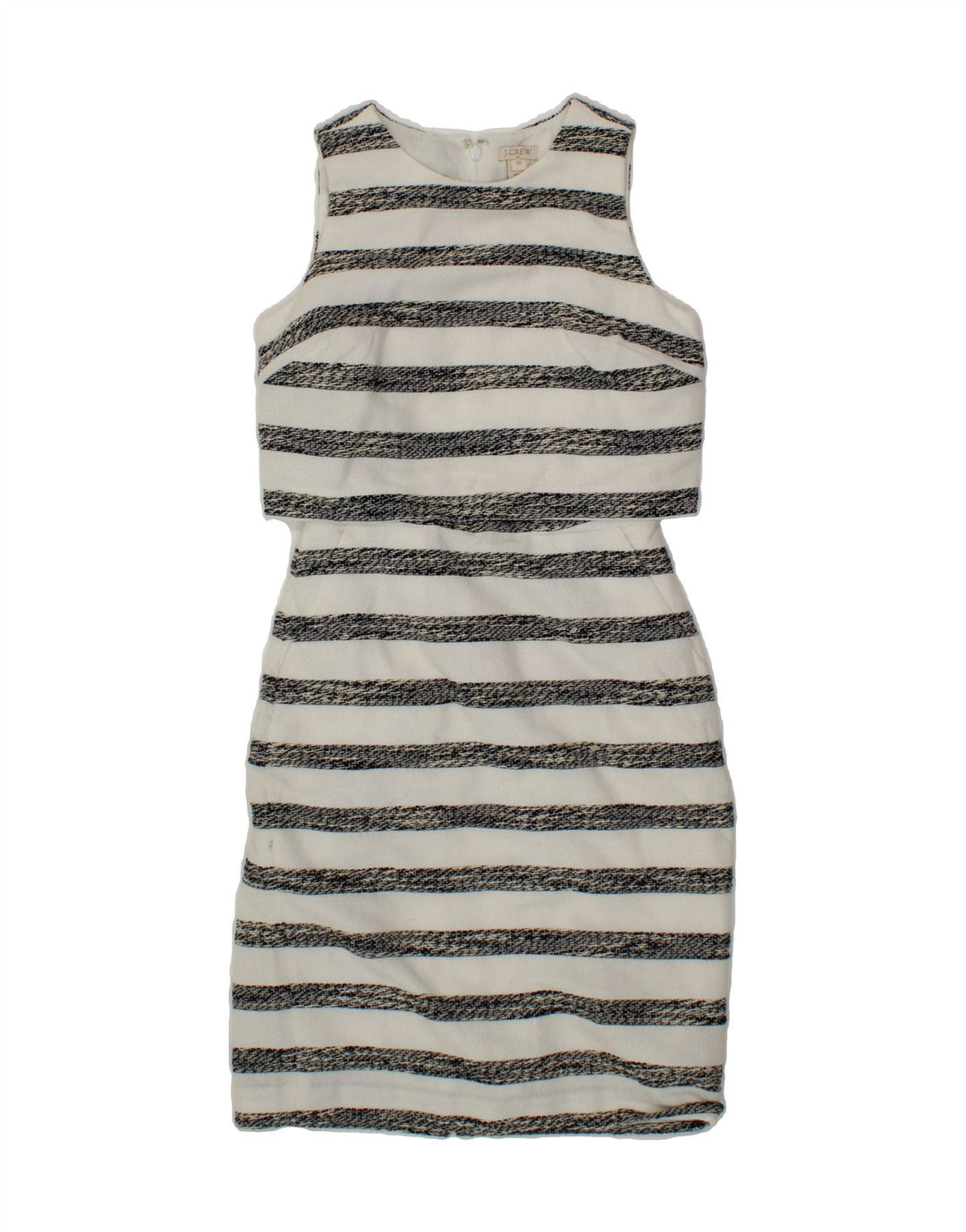 J. CREW Womens Sleeveless Sheath Dress US 00 2XS White Striped Polyester Vintage J. Crew and Second-Hand J. Crew from Messina Hembry 