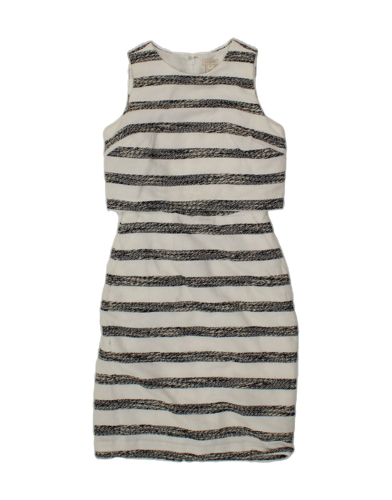 J. CREW Womens Sleeveless Sheath Dress US 00 2XS White Striped Polyester Vintage J. Crew and Second-Hand J. Crew from Messina Hembry 