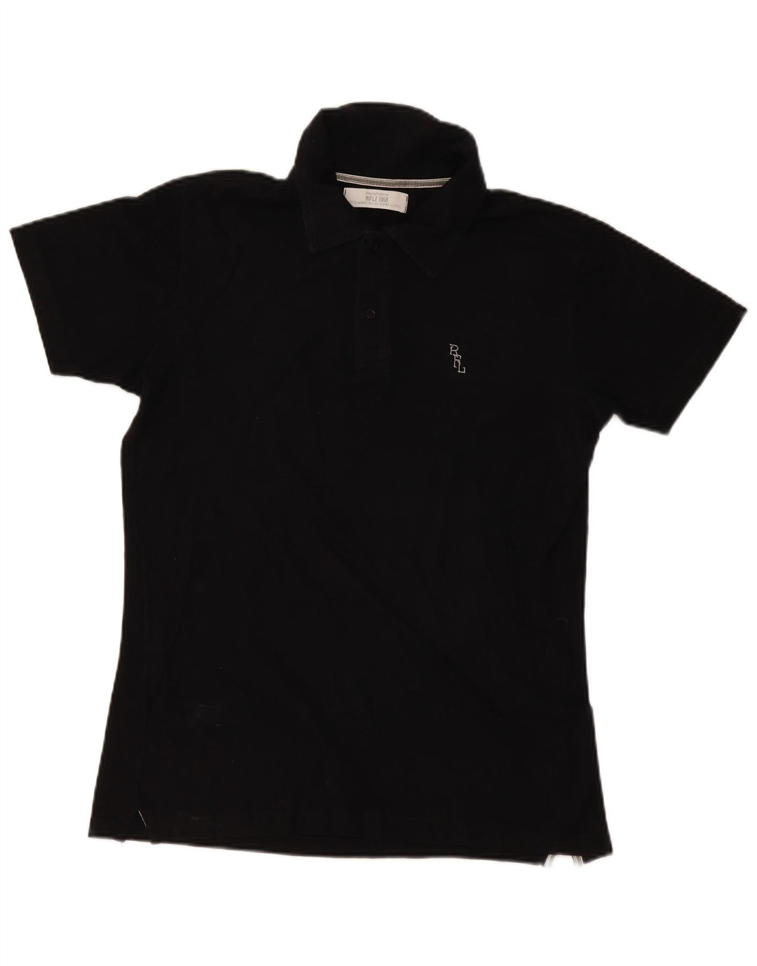 Rifle Mens Polo Shirt Large Black Cotton