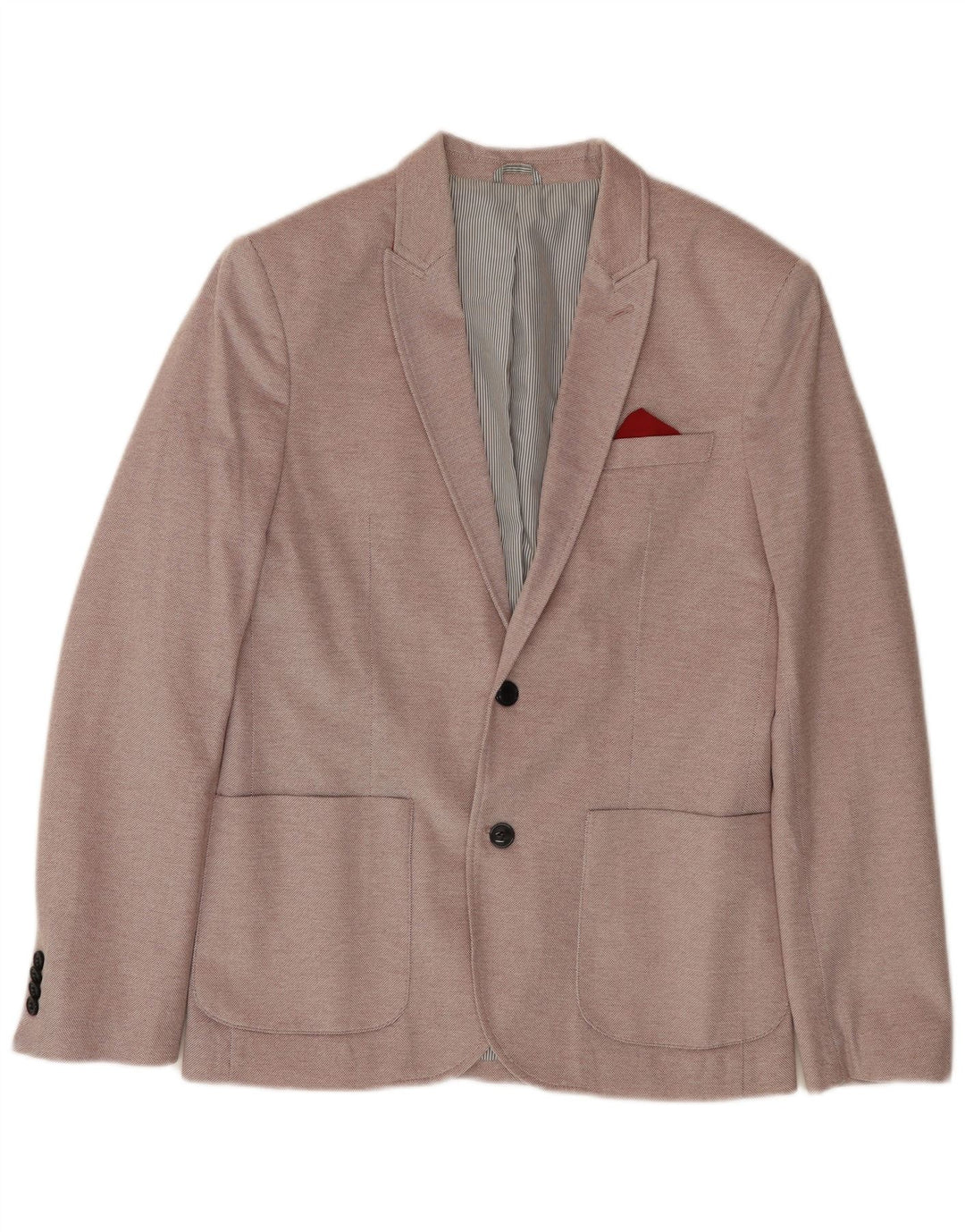 ZARA Mens 2 Button Blazer Jacket UK 40 Large Pink Polyester