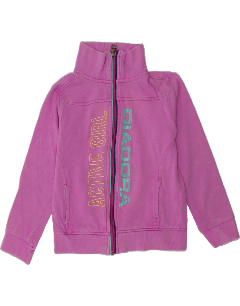 DIADORA Girls Graphic Tracksuit Top Jacket 5-6 Years Small  Pink Cotton | Vintage Diadora | Thrift | Second-Hand Diadora | Used Clothing | Messina Hembry 