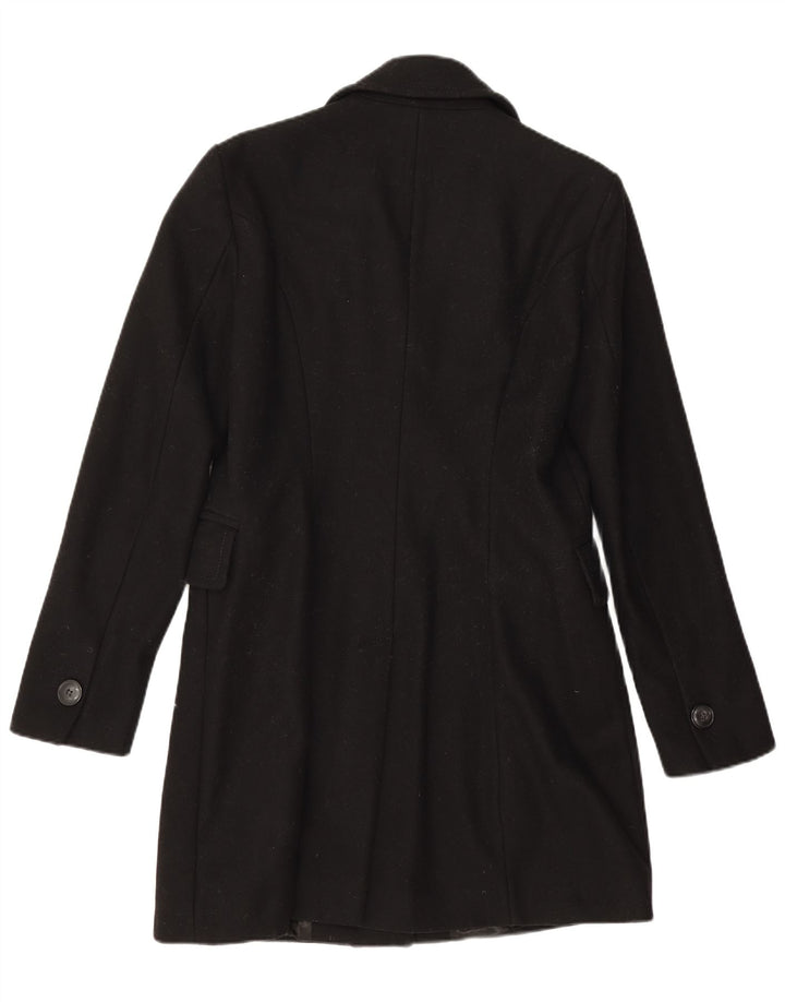 BENETTON Womens Overcoat IT 48 XL Black Cotton