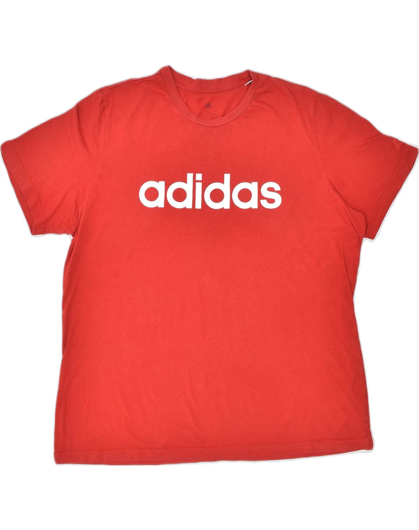 ADIDAS Homme Graphic T-Shirt Top XL Rouge Coton