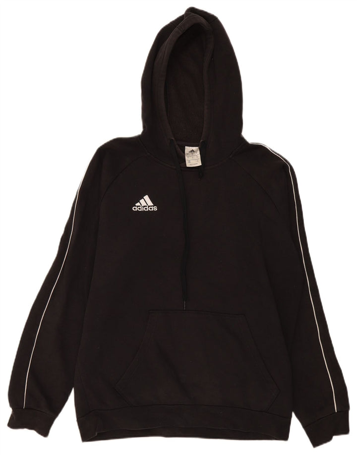 Adidas Mens Hoodie Jumper Medium Black Cotton