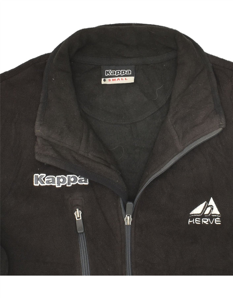 KAPPA Mens Fleece Jacket UK 36 Small Black Polyester Vintage Kappa and Second-Hand Kappa from Messina Hembry 