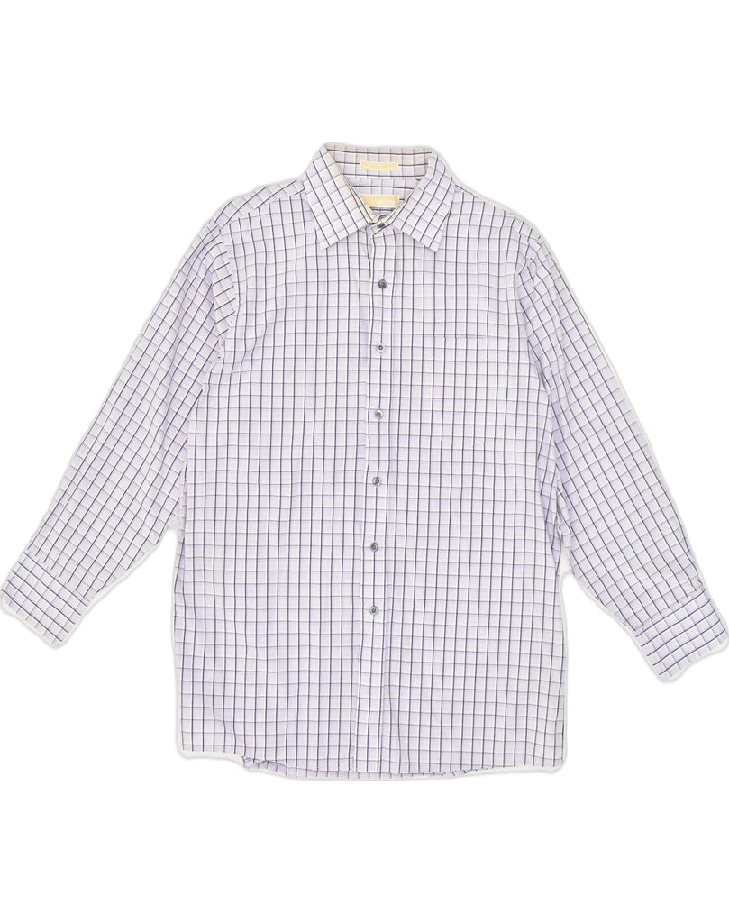 MICHAEL KORS Mens Shirt Size 16 1/2 Large Purple Check Cotton | Vintage Michael Kors | Thrift | Second-Hand Michael Kors | Used Clothing | Messina Hembry 