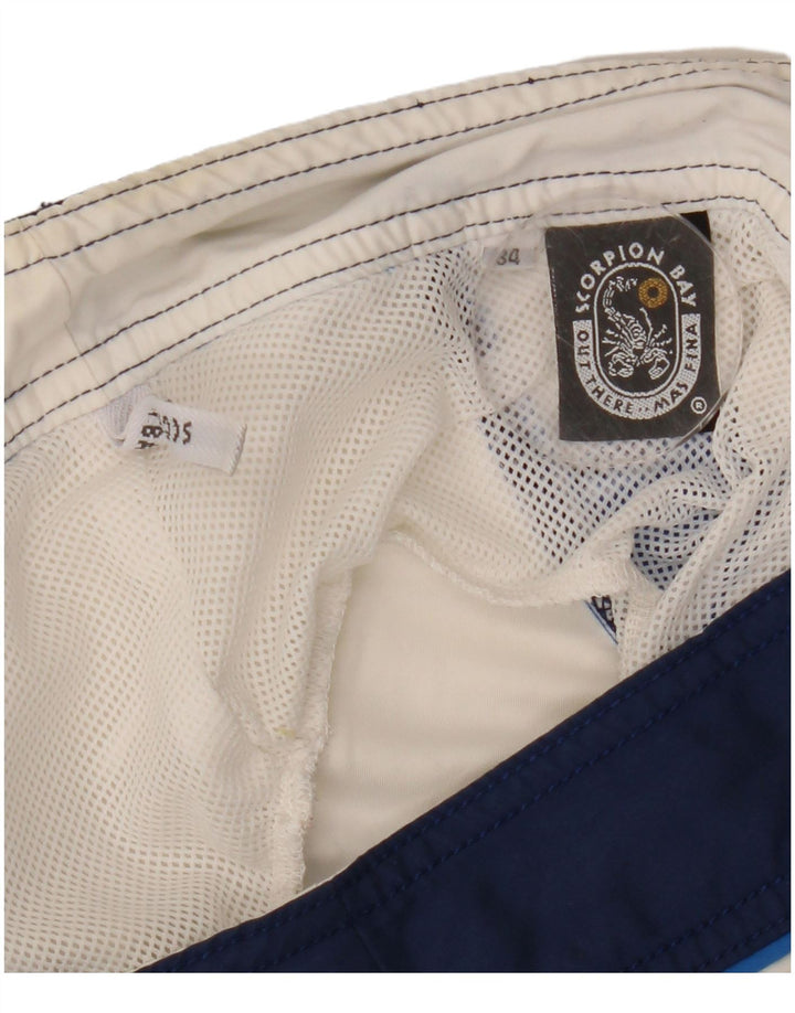 Scorpion Bay Mens Graphic Swimming Shorts Large  Blue Colourblock Polyester