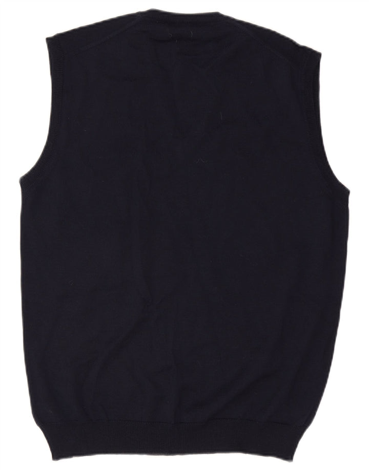 MAPIER Mens Vest Tank Top Medium Navy Blue Wool