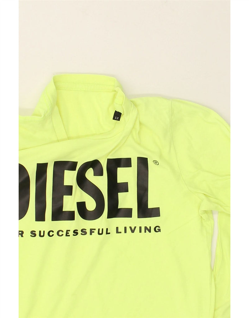 DIESEL Boys Graphic Top Long Sleeve 11-12 Years Green Cotton | Vintage Diesel | Thrift | Second-Hand Diesel | Used Clothing | Messina Hembry 