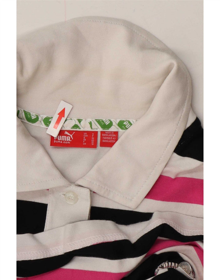 Puma Womens Polo Shirt UK 10 Small Multicoloured Striped