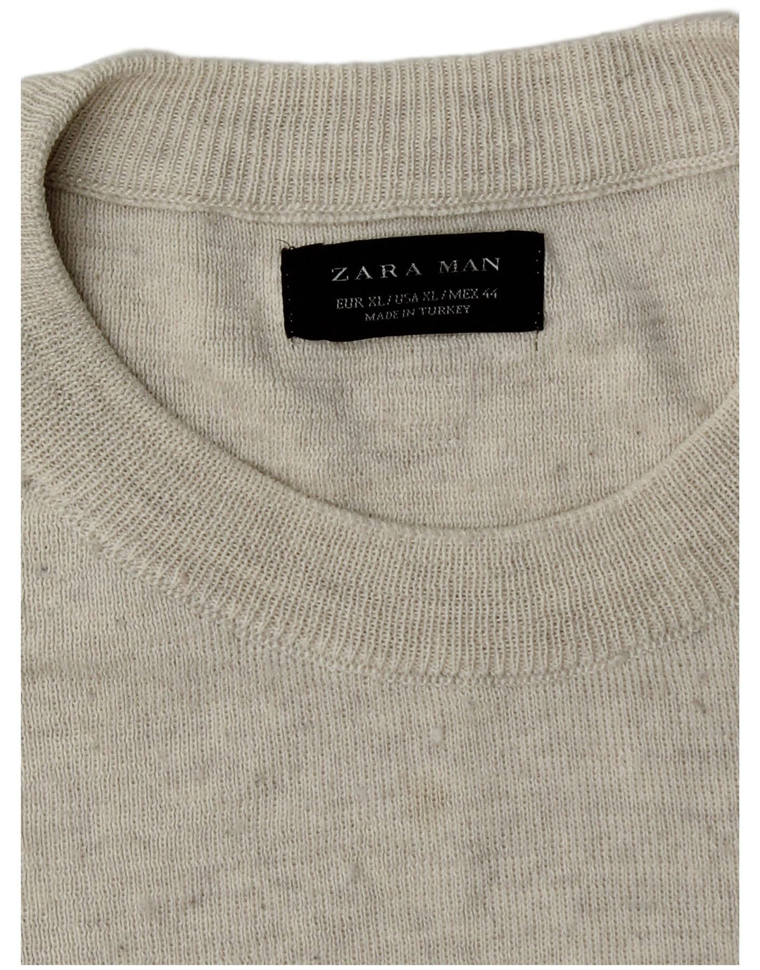 Zara Mens Crew Neck Jumper Sweater XL Grey