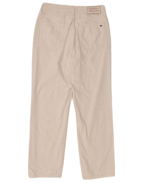 TOMMY HILFIGER Womens Distressed Straight Jeans W29 L28 White Cotton