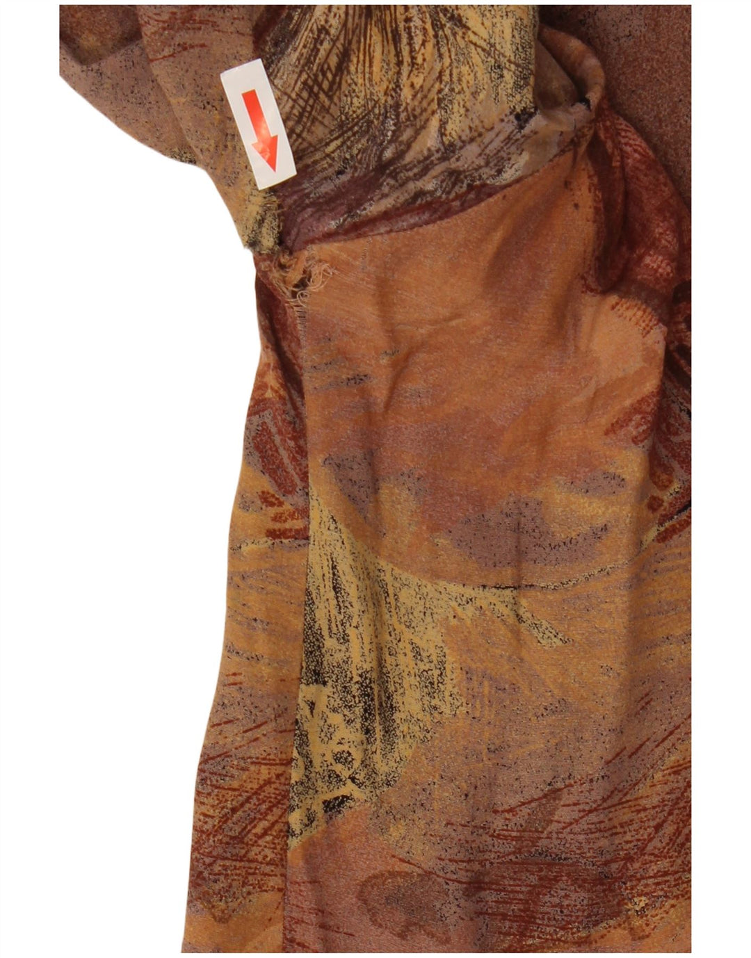 Vintage Womens Abstract Pattern Short Sleeve Shirt UK 14 Medium Brown