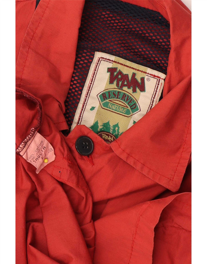 Vintage Mens Windbreaker Jacket UK 40 Large Red Cotton