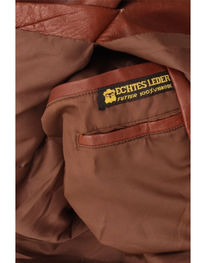 Vintage Mens Leather Jacket UK 40 Large Brown Leather