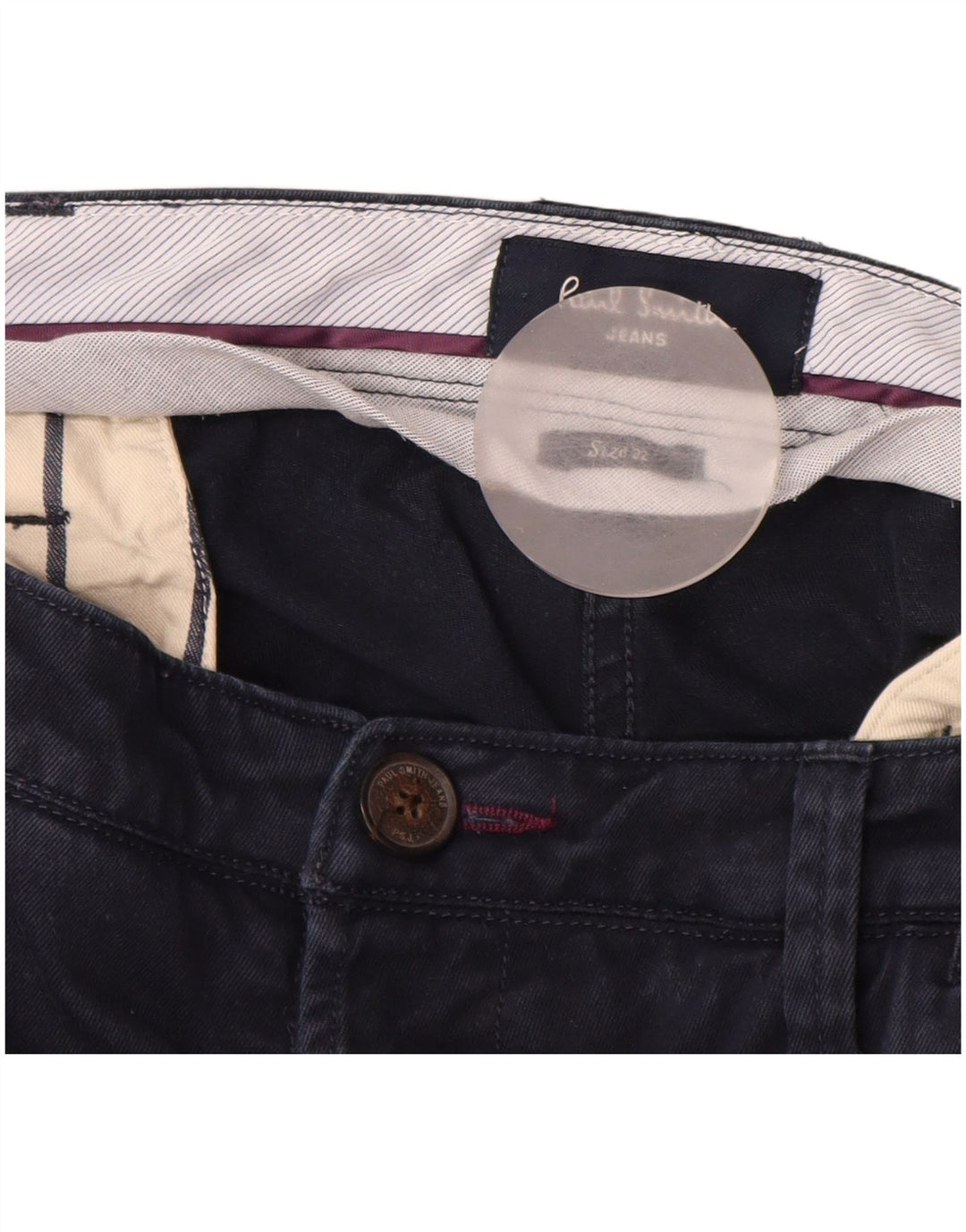 PAUL SMITH Mens Straight Chino Trousers W32 L28 Navy Blue Cotton