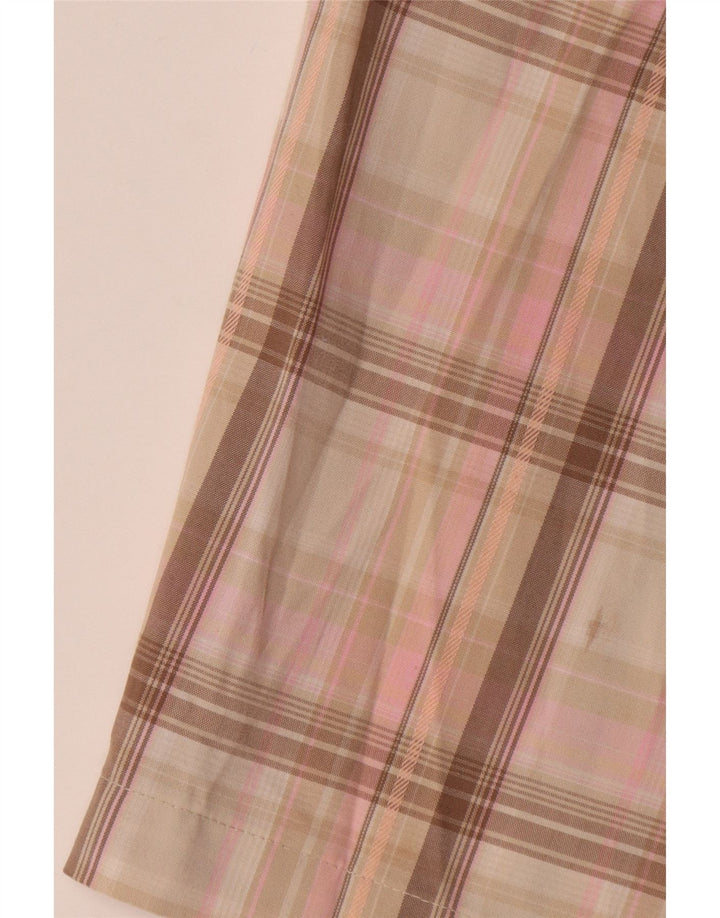 Izod Womens Chino Shorts US 8 Medium W32  Pink Check Polyester