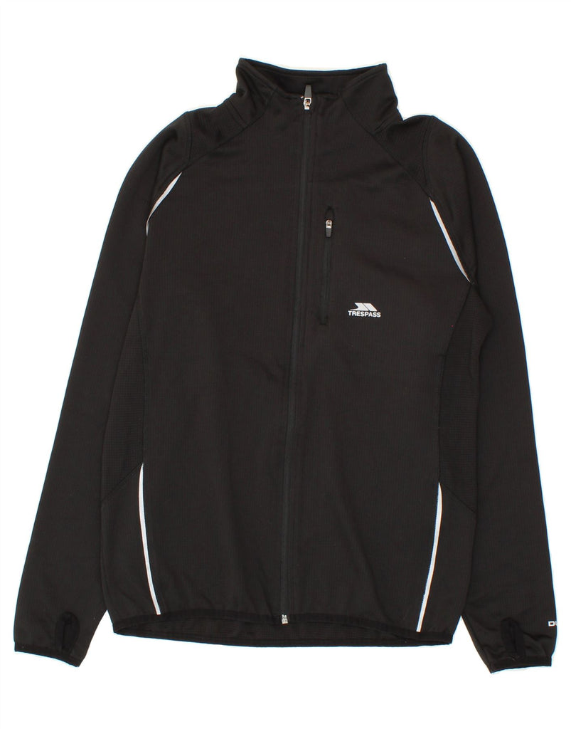 TRESPASS Mens Tracksuit Top Jacket UK 38/40 Medium Black Polyester Vintage Trespass and Second-Hand Trespass from Messina Hembry 