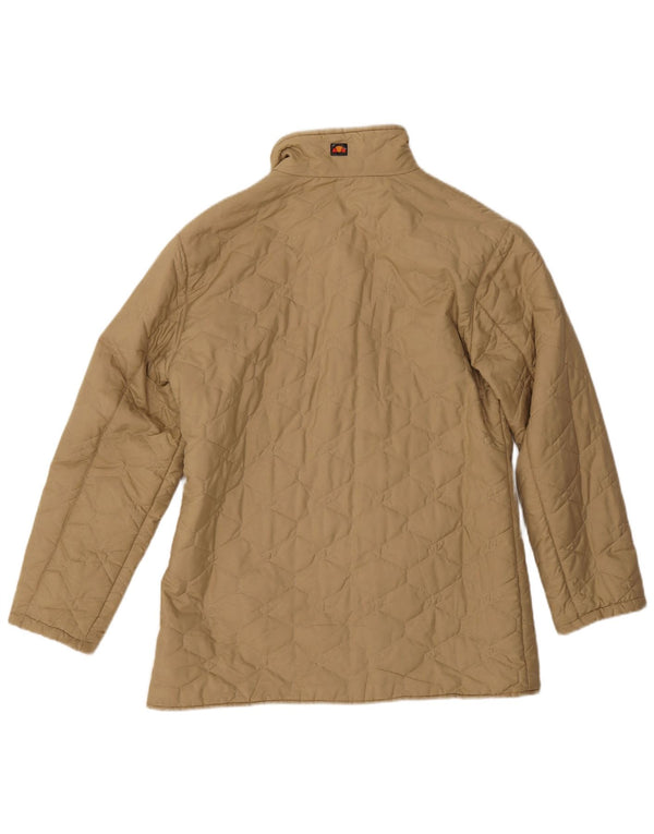 Ellesse Womens Oversized Quilted Jacket UK 10 Small  Beige Polyester