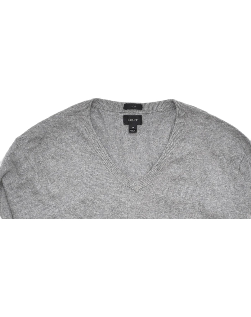 J. CREW Mens Slim Fit V-Neck Jumper Sweater Medium Grey Cotton | Vintage | Thrift | Second-Hand | Used Clothing | Messina Hembry 