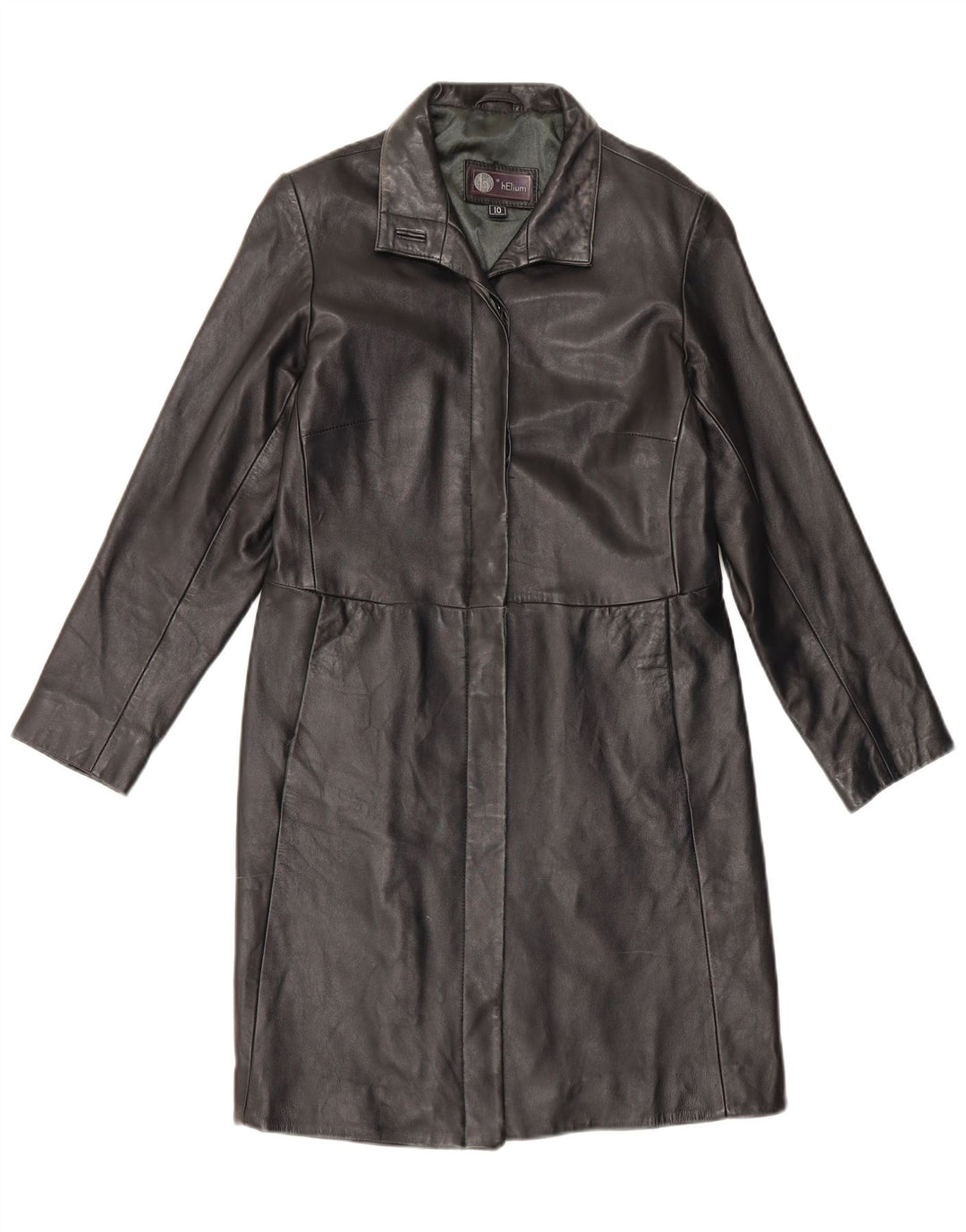 Helium Womens Leather Coat UK 10 Small Black