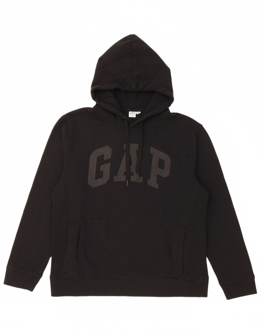 Gap Womens Graphic Hoodie Jumper UK 14 Medium Black Cotton