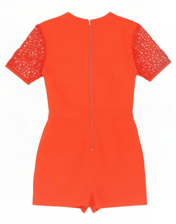 Topshop Womens Short Sleeve Playsuit UK 10 Small Red