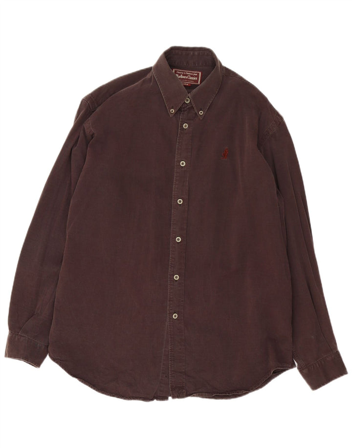 Marlboro Classics Mens Shirt Large Brown Cotton
