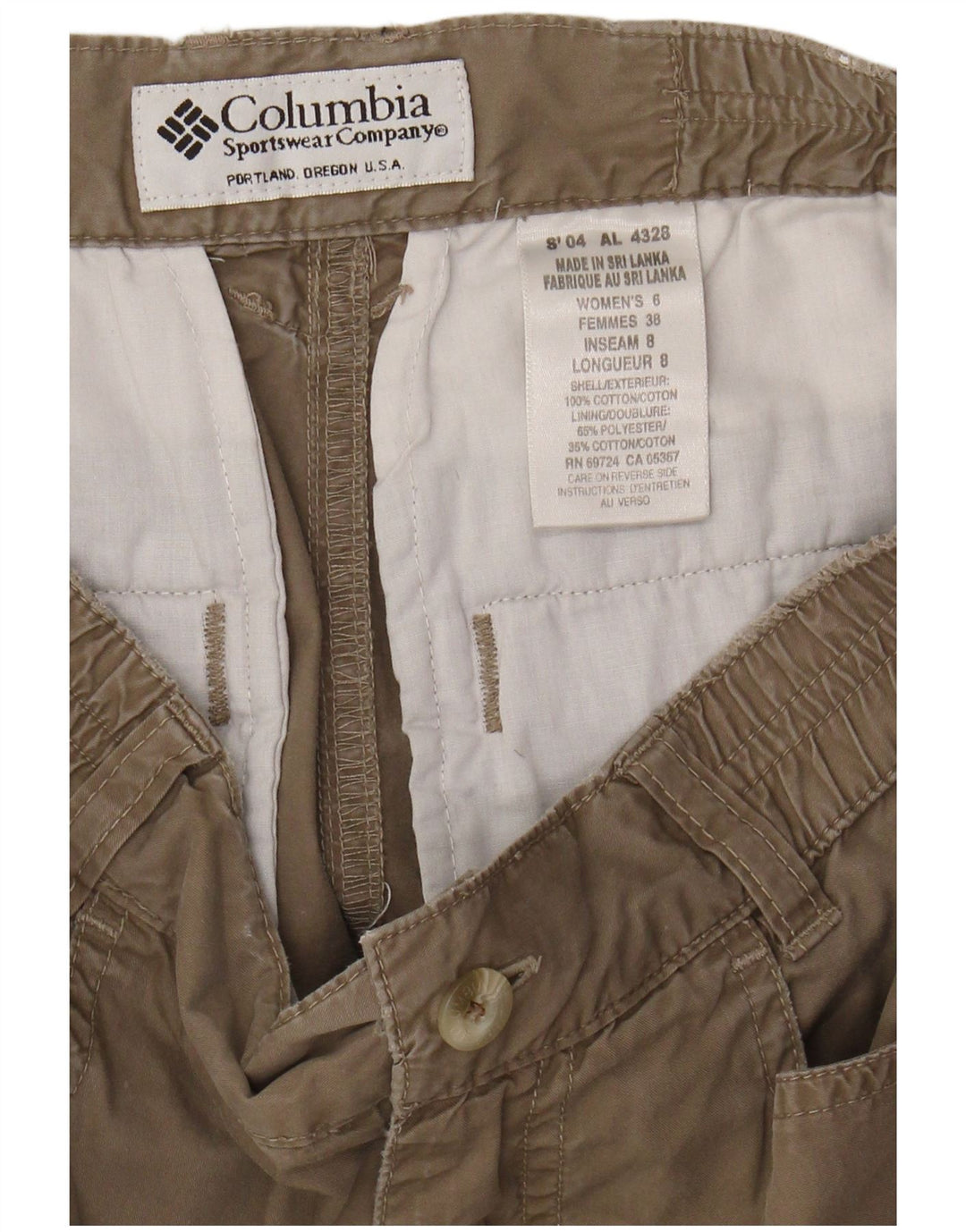 COLUMBIA Womens Cargo Shorts US 9 Medium W28 Brown Cotton