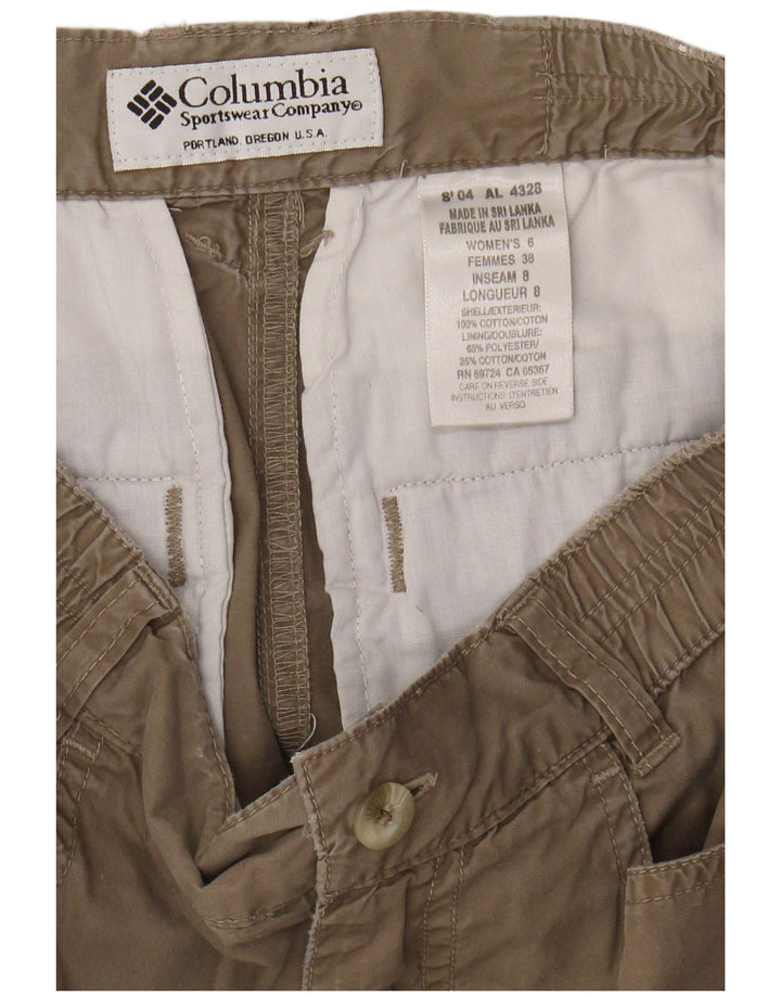 COLUMBIA Womens Cargo Shorts US 9 Medium W28 Brown Cotton