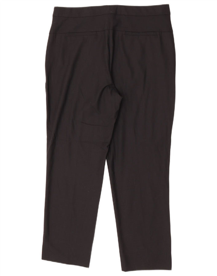 Marks & Spencer Womens Straight Suit Trousers UK 12 Medium W32 L26 Black