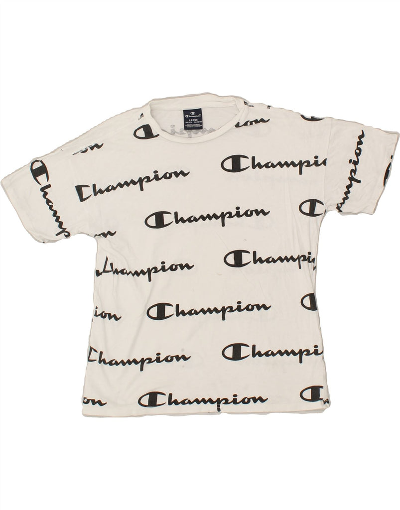 CHAMPION Boys Graphic T-Shirt Top 11-12 Years Large White | Vintage Champion | Thrift | Second-Hand Champion | Used Clothing | Messina Hembry 