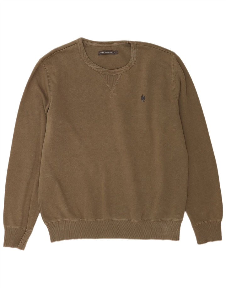 FRENCH CONNECTION Mens Sweatshirt Jumper XL Khaki Cotton