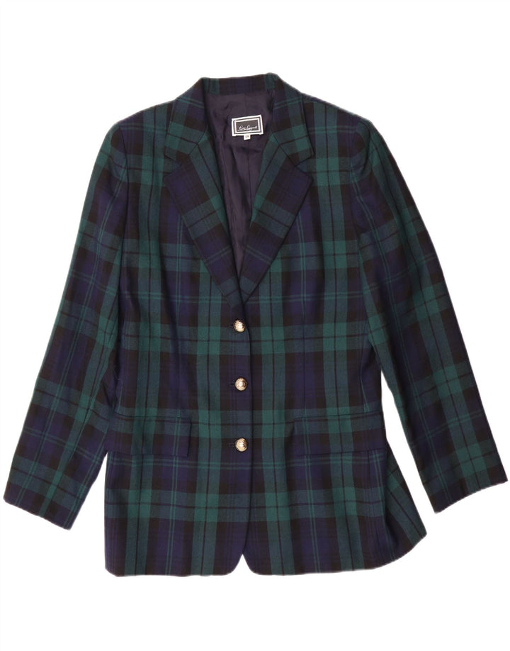 LUISA SPAGNOLI Womens Blazer Jacket IT 46 Large Green Plaid Classic