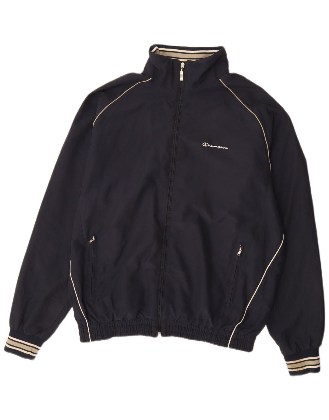 Champion Mens Tracksuit Top Jacket XL Navy Blue Polyester