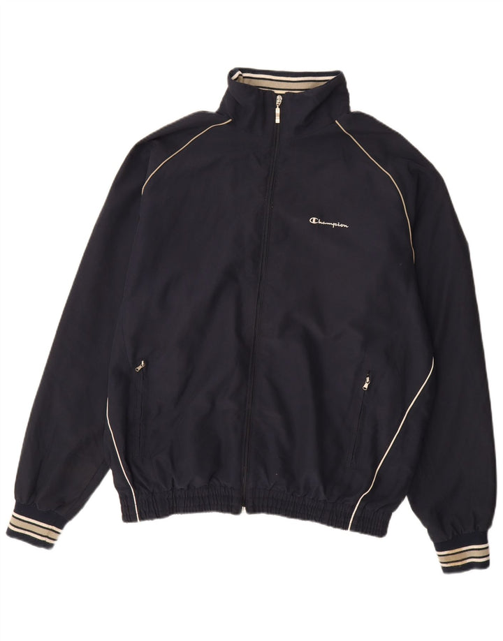 Champion Mens Tracksuit Top Jacket XL Navy Blue Polyester