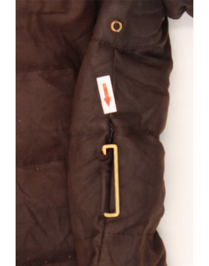 Zara Womens Hooded Padded Jacket UK 14 Large Brown Polyester