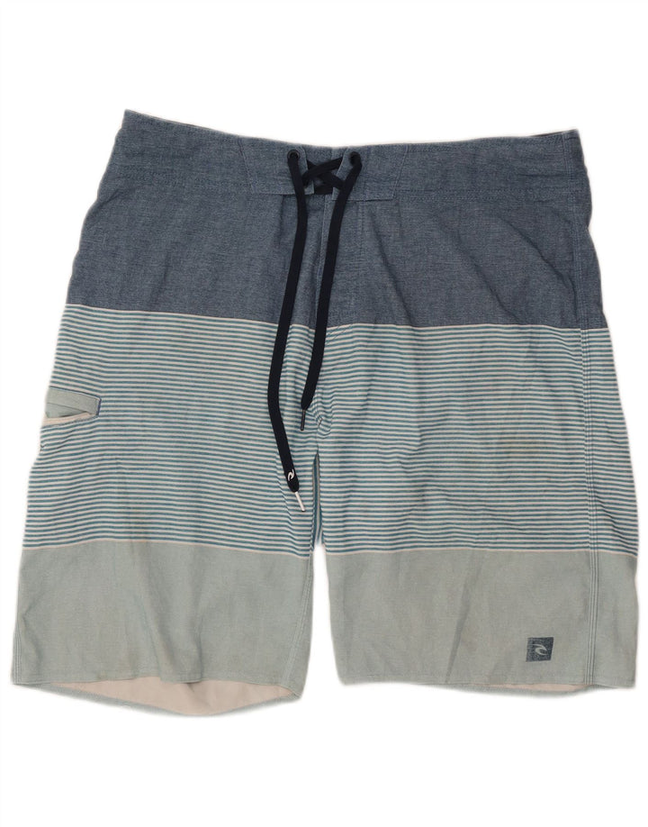 Rip Curl Mens Swimming Shorts Large Blue Striped