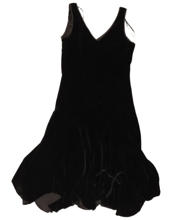 Simon Jeffrey Womens Sleeveless Asymmetrical Dress UK 12 Medium Black
