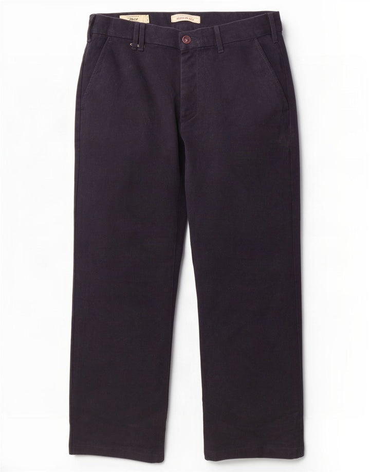 Marlboro Classics Mens Straight Chino Trousers W34 L28 Navy Blue