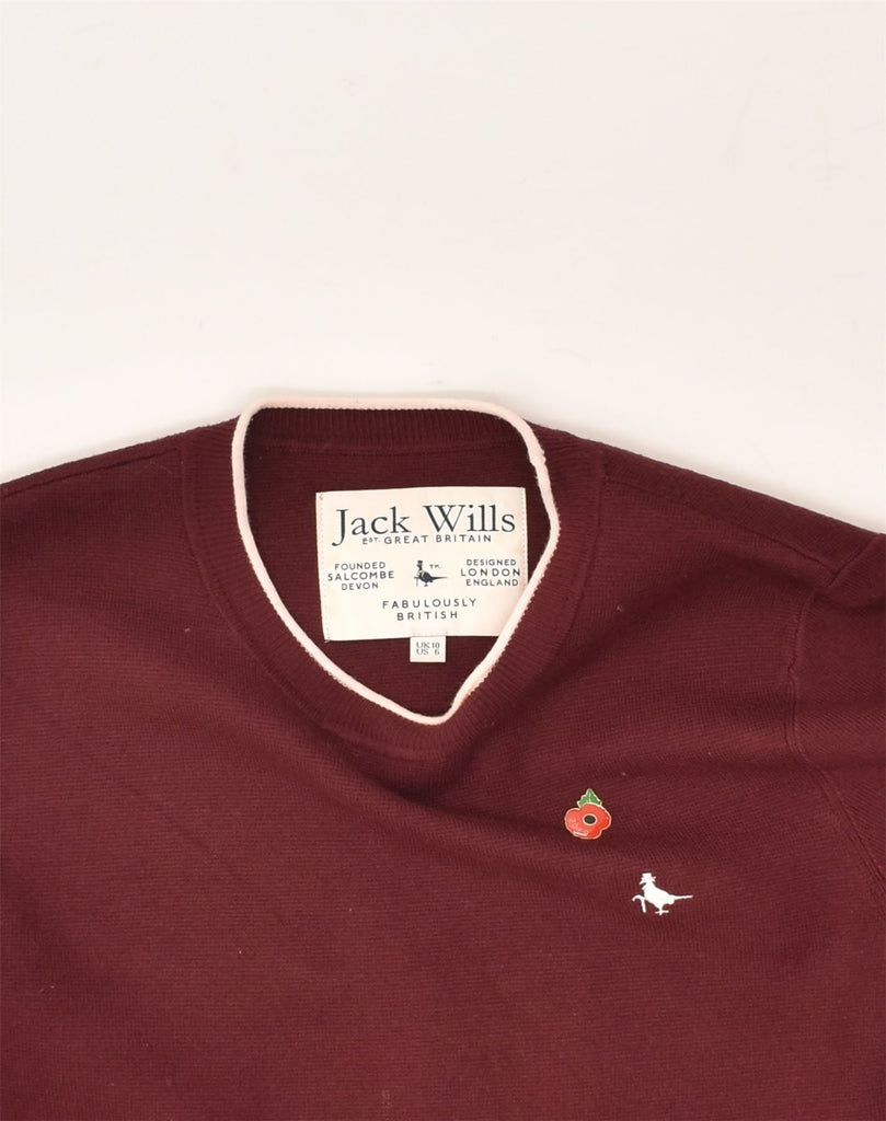 JACK WILLS Womens Jumper Dress UK 10 Small Maroon Polyester | Vintage Jack Wills | Thrift | Second-Hand Jack Wills | Used Clothing | Messina Hembry 